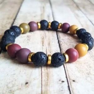 7" Frosted Mookaite Diffuser Bracelet
